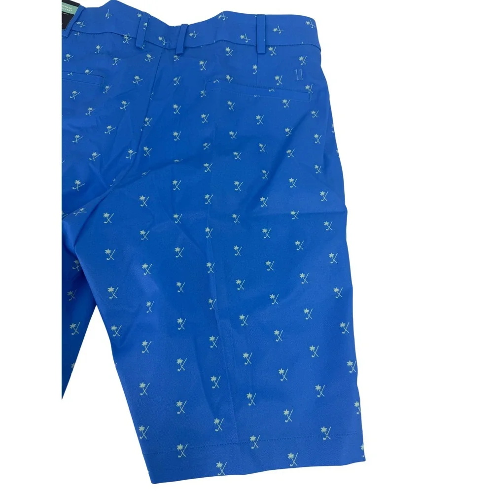 Walter Hagen Perfect 11 Golf Shorts Palm Clubs Print Sea Blue Size 42 New 10